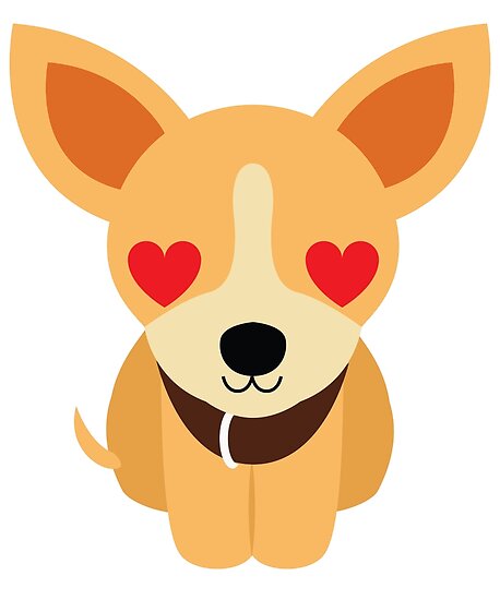 "Chihuahua Emoji Heart and Love Eyes" Poster by teeandmee ...