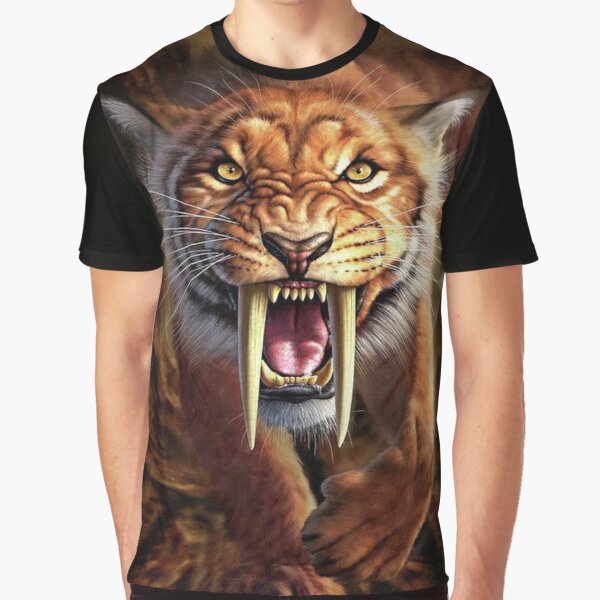 Men's Cool 3d Tiger Graphic Print T Shirt, Summer Funky Street