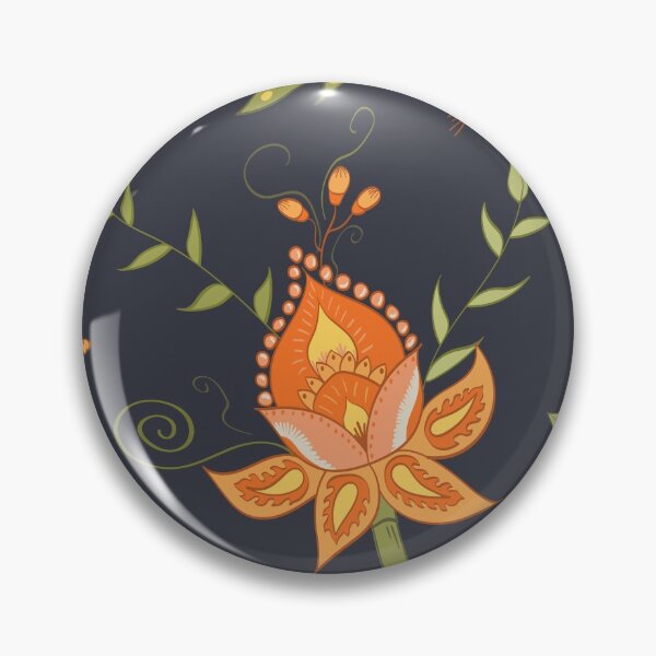 Item preview, Repetición floral india - gris oscuro designed and sold by JPuckett-Design.