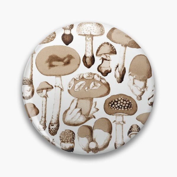 Item preview, Vintage Mushroom Collage - Antique Amanitas, Fungi Retro Poster, Magic Mushroom Prints, Agaricus (brown/sepia) designed and sold by Larkwort.
