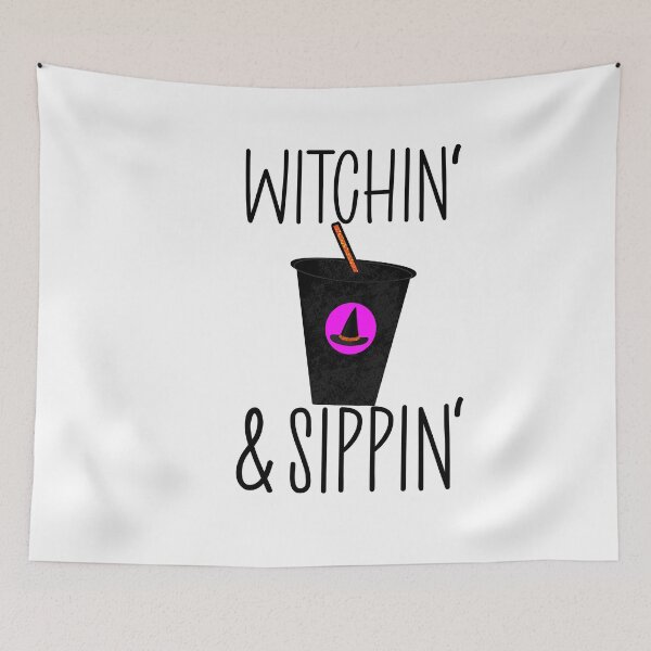 Item preview, WITCHIN' AND SIPPIN' STICKER designed and sold by DiscoVibes.