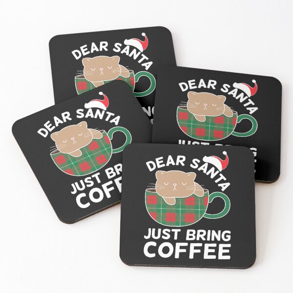 Item preview, Dear Santa Just Bring Coffee Funny Xmas Cat Coffee designed and sold by dass-art.