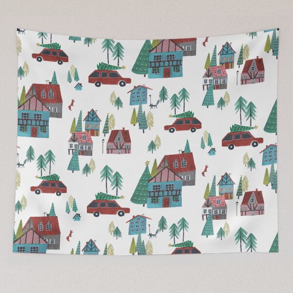 Item preview, Ski Lodge cosy chalet skating snow village mountains designed and sold by Caroline Bonne Müller.
