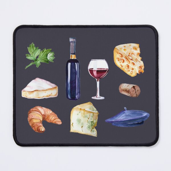 Item preview, Oui in France! Great Red Wine, Cheeses, Beret, Croissant and More... designed and sold by Alicia Chee.