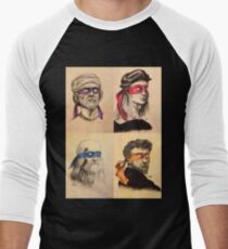 TMNT as Real Masters Men's Baseball ¾ T-Shirt