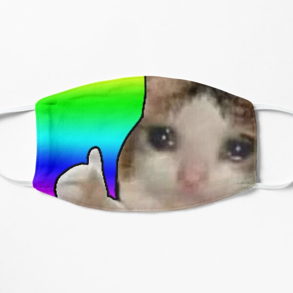 FUNNY SAD FACE CAT MEMES Flat Mask