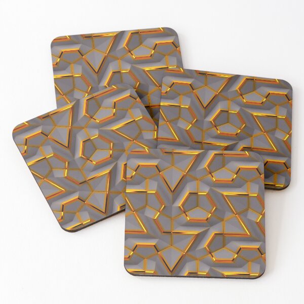 Item preview, Abstract shapes design mixed gold, black and grey colourful designed and sold by taherismail.