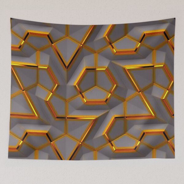 Item preview, Abstract shapes design mixed gold, black and grey colourful designed and sold by taherismail.