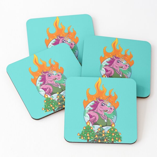 Item preview, Christmas evil unicorn raising hell on earth art design designed and sold by Tshepomuza.
