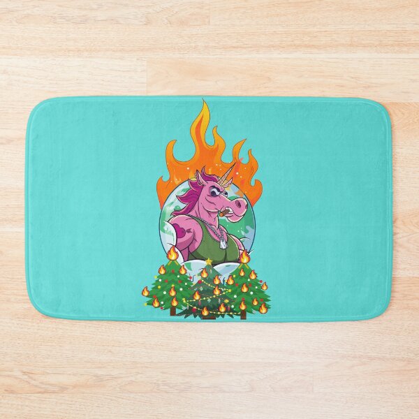 Item preview, Christmas evil unicorn raising hell on earth art design designed and sold by Tshepomuza.