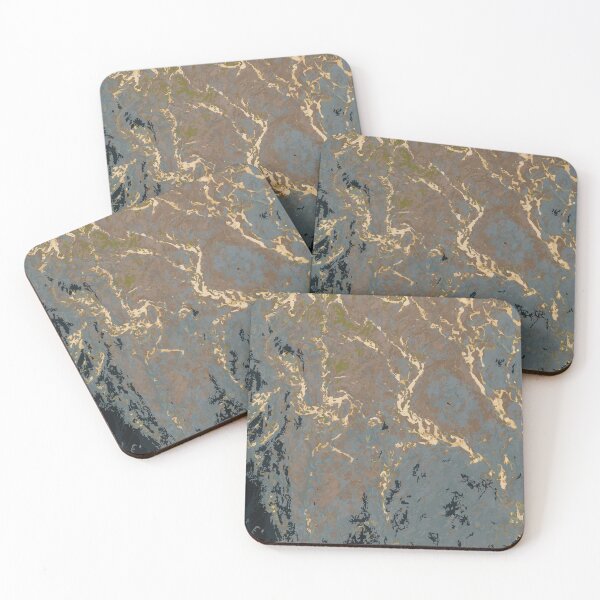 Item preview, Contrast grey and golden yellow nature inspired marble design designed and sold by Abbara.