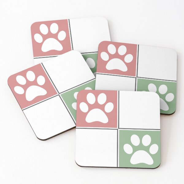 Item preview, Checkered pastel green and red dog paw print pattern | Cute Gifts for dog mom, dog dad, dog lover and dog owner  designed and sold by Violet Treasures.