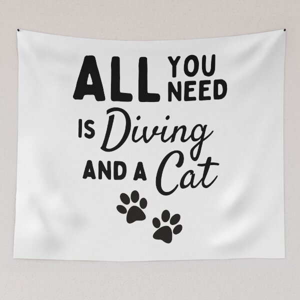 Item preview, All you need is diving and a cat designed and sold by TheGreenGoat.