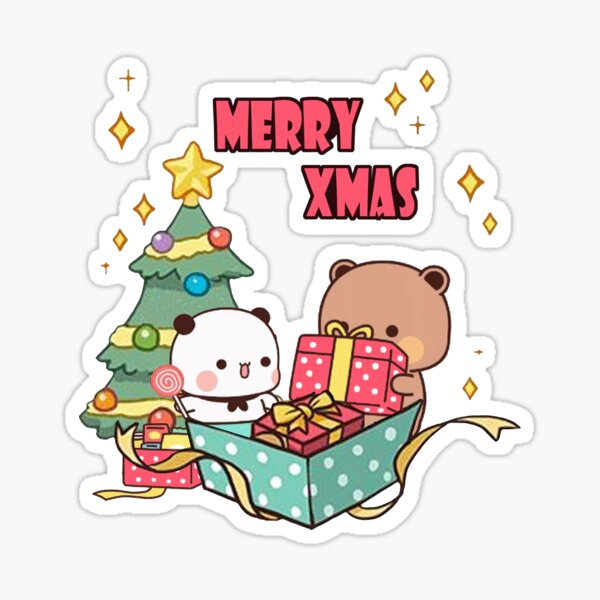 Panda And Brownie Bear Couple ,,merry christmas
