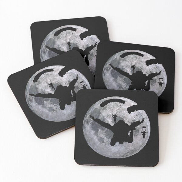 Item preview, Skydive parachuting design of a skydiver and the moon in the background. designed and sold by NobelFashion.