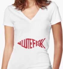 Lutefisk Fish Women's Fitted V-Neck T-Shirt