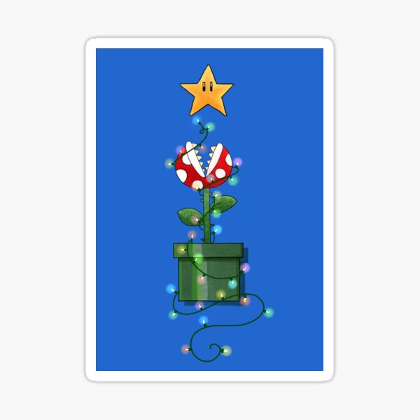Piranha Plant Christmas Sticker