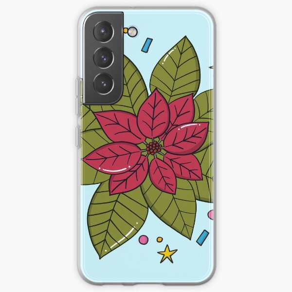 Single Poinsettia flower illustration Samsung Galaxy Soft Case