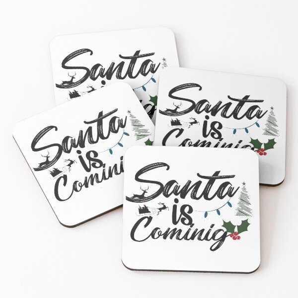 Item preview, Santa Is Coming lettering, calligraphy Design designed and sold by GraphicSphere.