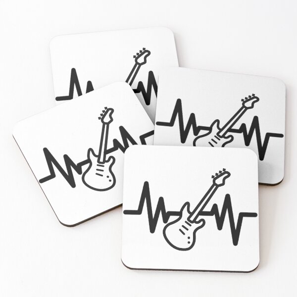 Item preview, Heartbeat with bass guitar designed and sold by LindaLG.