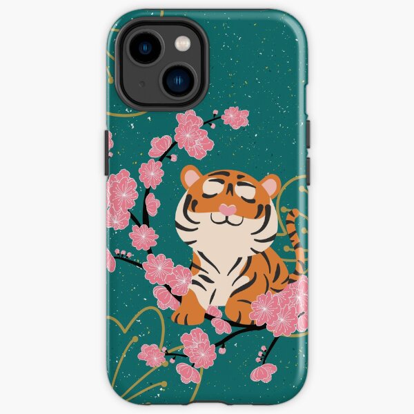 Retro Chinese New Year of the Tiger 2022 and Plum Blossom iPhone Tough Case