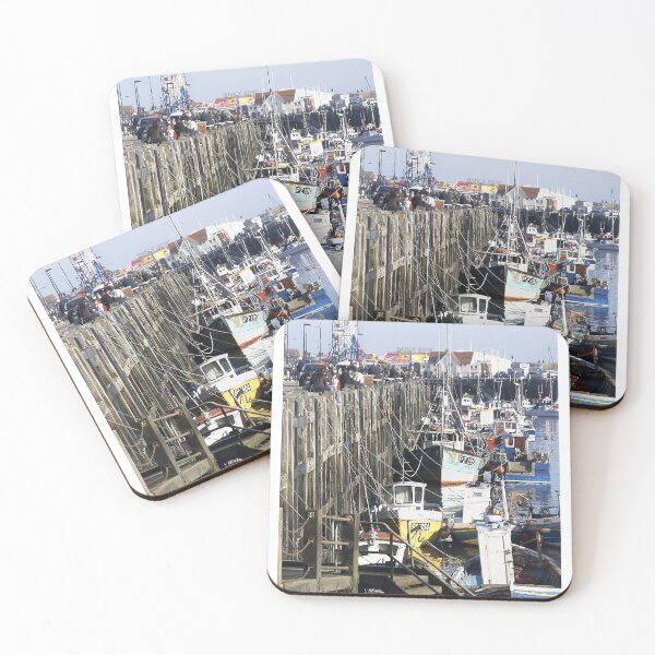 Item preview, Fishing boats moored along Scarborough sea front, Yorkshire, UK designed and sold by Richard Flint.