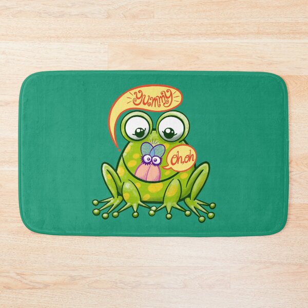 Item preview, Mischievous green frog hunting a worried housefly in cute scene designed and sold by Zoo-co.