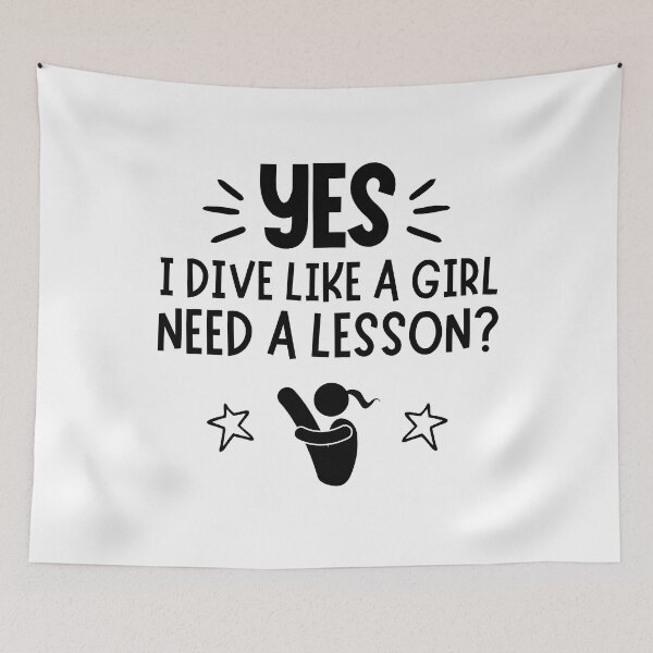 Item preview, Diving: Yes, I ski like a girl. Need a lesson? designed and sold by TheGreenGoat.