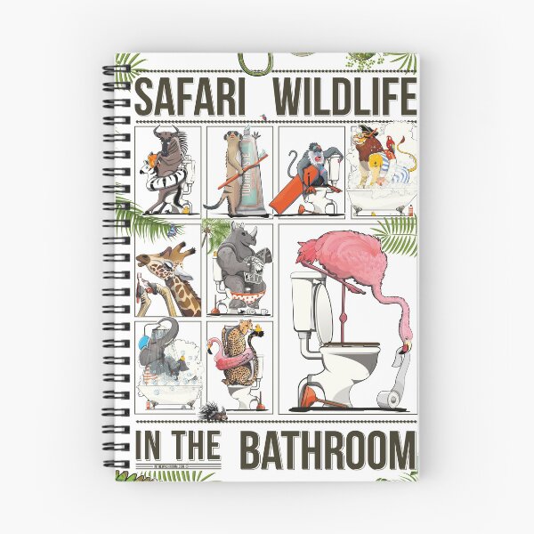 Item preview, Wildlife Safari  in the Bathroom, funny Animal Bath and Toilet Humour designed and sold by Wyattdesign.