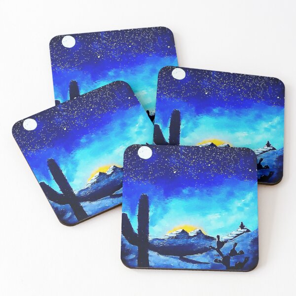 Item preview, Mediating Lone Desert "Wolf" Falling in Love with The Moon ORIGINAL ART designed and sold by AzulejaRD.