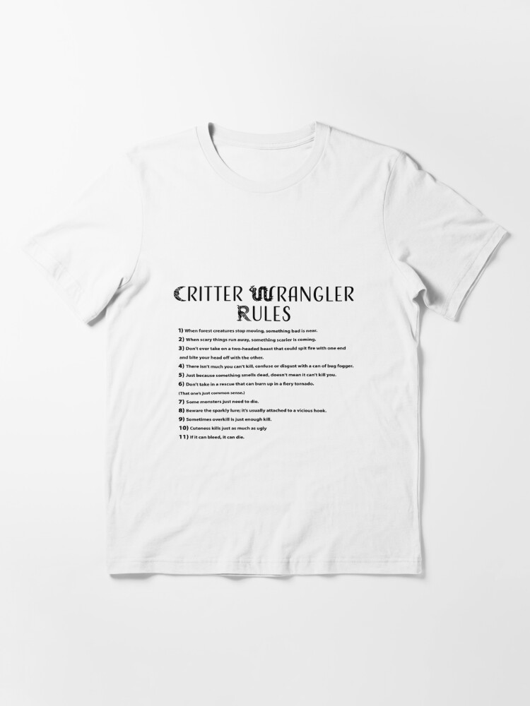 Camiseta «Libro de reglas 1-4 de Critter Wrangler» de ValkyrieBeasts |  Redbubble