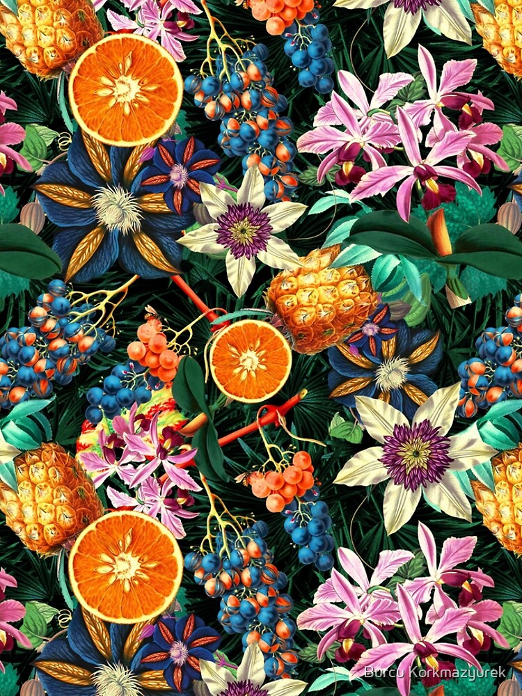 Thumbnail 5 of 5, Leggings, Tropical Orange Garden designed and sold by Burcu Korkmazyurek.