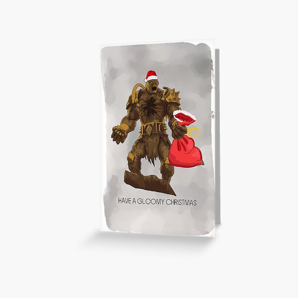 Gloomhaven Have a Gloomy Christmas (weißer Hintergrund) - Weihnachtsbrettspieldesign - Gaming Art Grußkarte