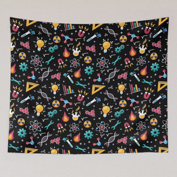 Item preview, STEM icons pattern: science, engineering, etc.  designed and sold by Happy Puppy Print On Demand.