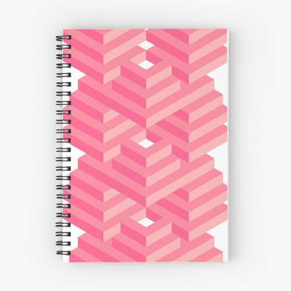 Item preview, Pink and Salmon Abstract 3D Isometric Stripes Minimal Pattern designed and sold by patternsoup.