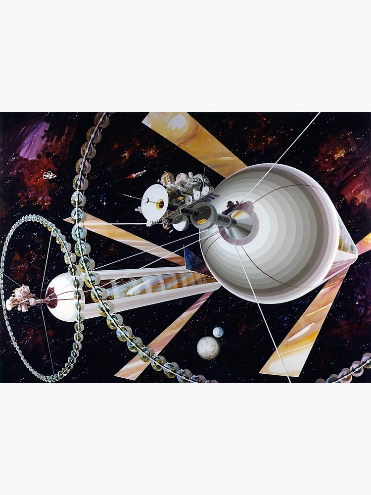 Discover NASA ARC Double O'Neill Cylinder Art Premium Matte Vertical Poster