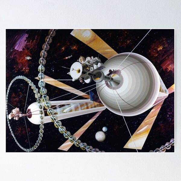 Item preview, NASA ARC Double O'Neill Cylinder Art designed and sold by bobbooo.