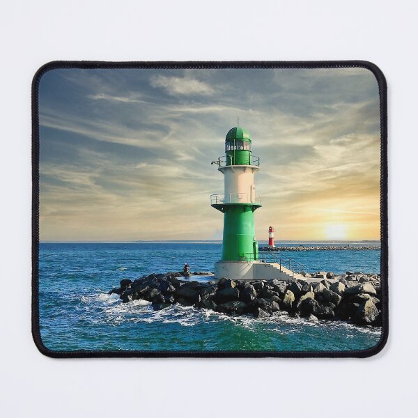 Leuchtturm im Sonnenuntergang Mauspad