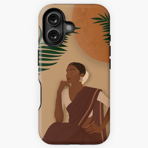 Item preview, Boho Minimal South Asian Woman Art / Desi, Indian Brown girl Art, Bohemian Wall Art, Home Decor /  designed and sold by AgniStickers.