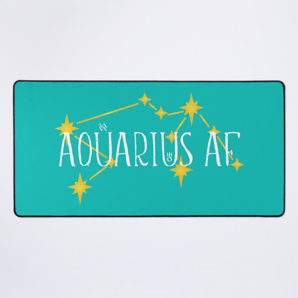 Item preview, AQUARIUS AF with constellation and astrological symbols for Aquarius & Uranus designed and sold by Happy Puppy Print On Demand.