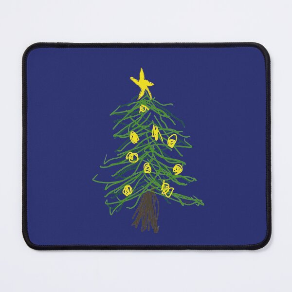 Item preview, Childish Christmas tree (blue background) designed and sold by MentaLee.