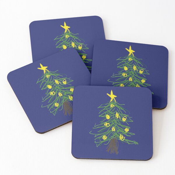 Item preview, Childish Christmas tree (blue background) designed and sold by MentaLee.