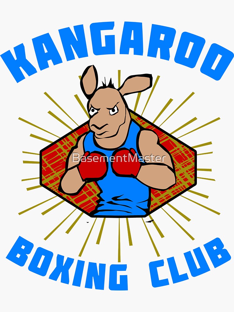 "Kangaroo Boxing Club by Basement Mastermind" Sticker by BasementMaster