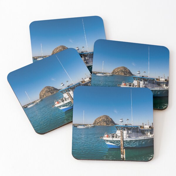 Item preview, Morro Bay Harbor, and the looming Morro Rock that dominates it, on California's Central Coast designed and sold by OrcaNature.