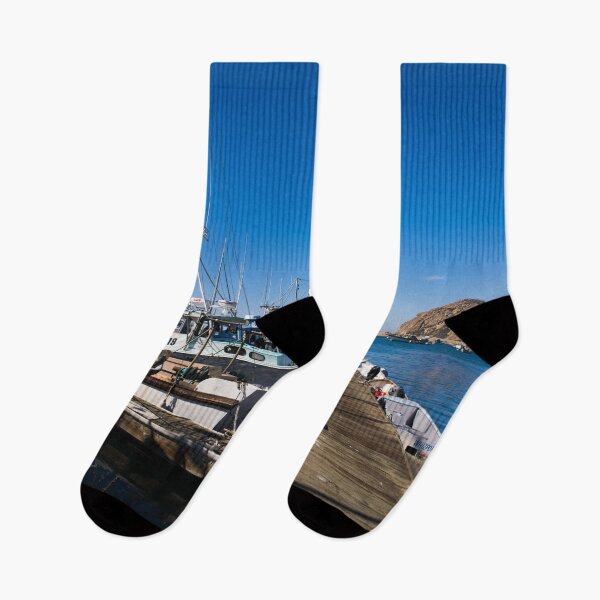 Item preview, Morro Bay Harbor, and the looming Morro Rock that dominates it, on California's Central Coast designed and sold by OrcaNature.