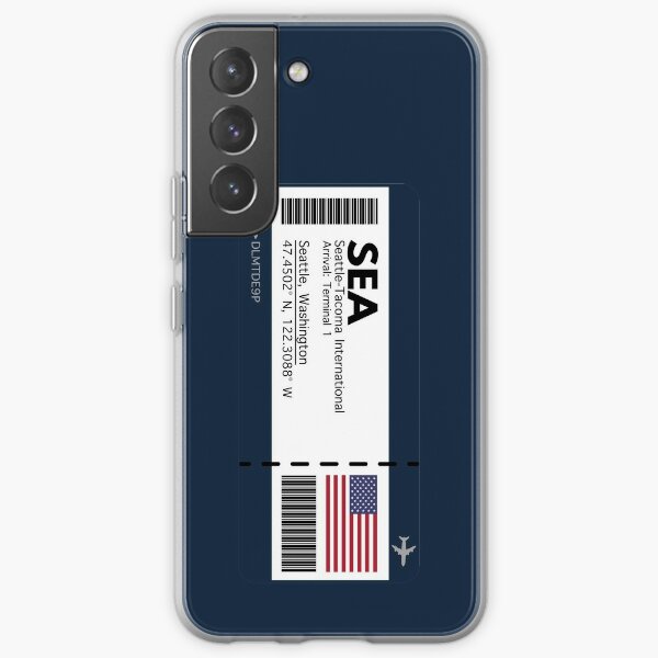 SEA Seattle-Tacoma International Airport Boarding Pass Ticket Samsung Galaxy Soft Case