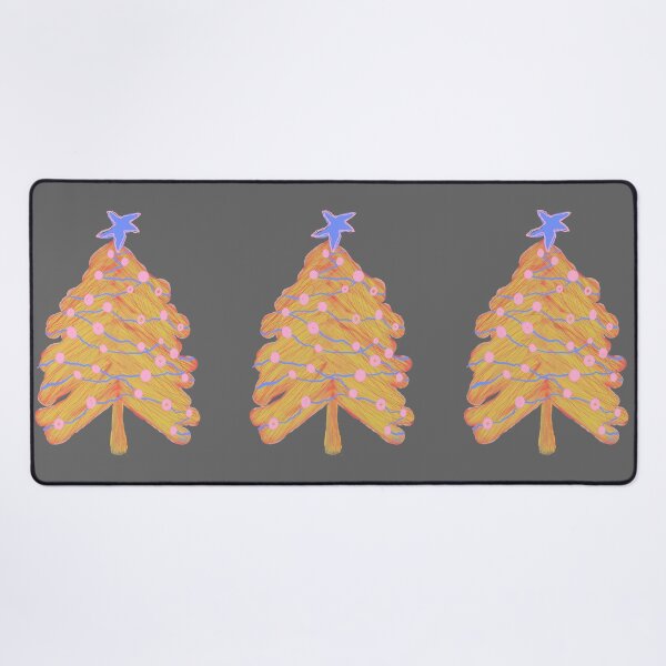 Item preview, Scribble Christmas tree (blue, yellow, orange pastel gray background) designed and sold by MentaLee.