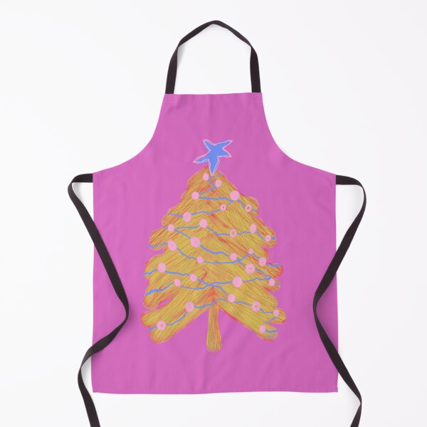 Item preview, Scribble Christmas tree (yellow, orange, blue, pink background) designed and sold by MentaLee.