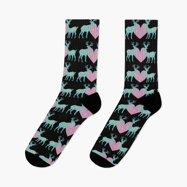 Item preview, Cute Pastel Turquoise Scandinavian Christmas Deer And Heart Design designed and sold by TrulyEpoque.