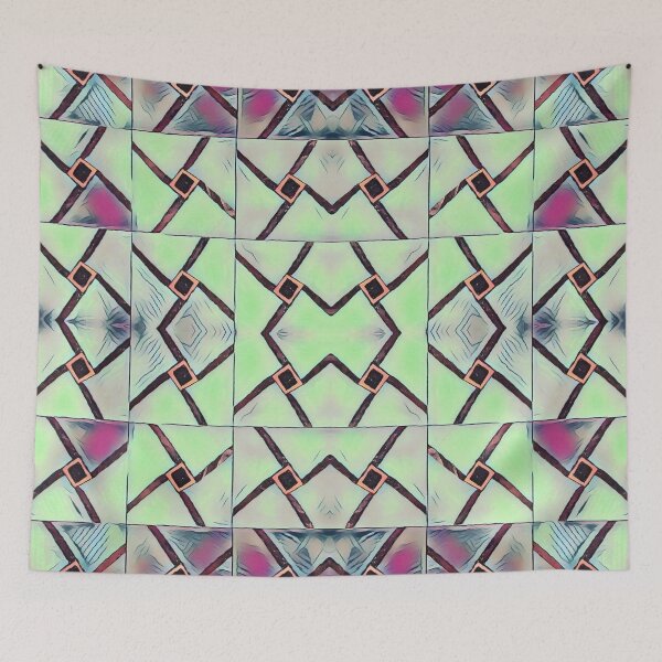 Item preview, Fuchsia And Chartreuse Pinwheel Mandala designed and sold by Designs By YL.